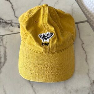 Bee Kind Women's Yellow Buckle Closure Baseball Cap Hat One Size Fits Most